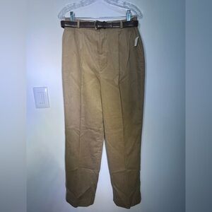 Haggar womens tan pleated corduroy high waisted. Size 14